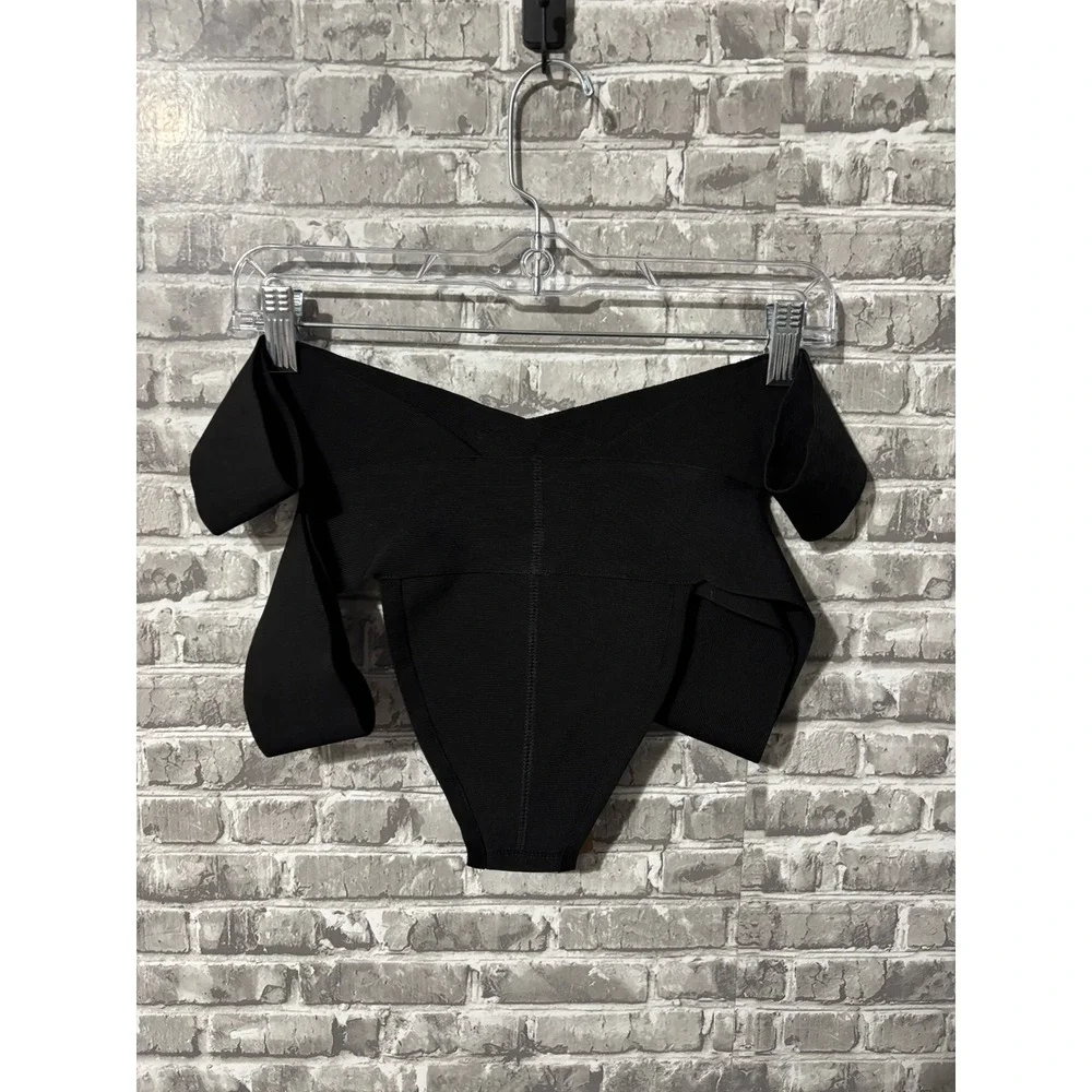 SKIMS KNIT BEACHWEAR‎ STRAPPY BOTTOM in Onyx NEW